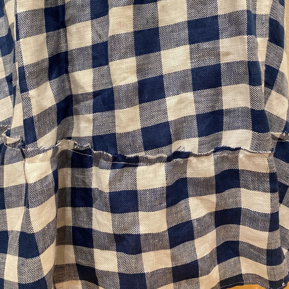 Reformation Navy and White Gingham Midi Wrap Dress - Picture 4 of 11